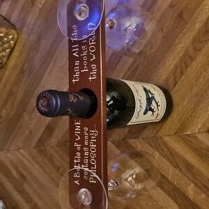 Wine Bottle Holder with Quote